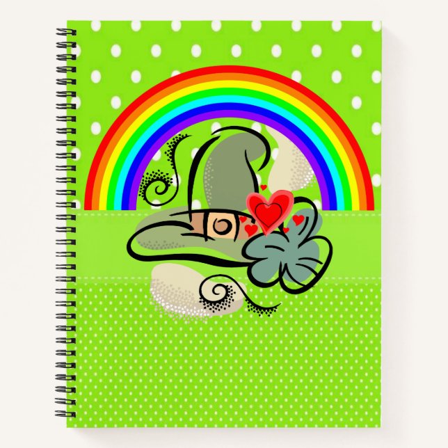 Spiral Notebook St. Patrick's Day Rainbow (Front)