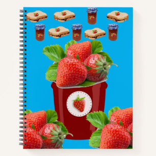 Spiral Notebook Strawberry Jam Peanut Butter Blue