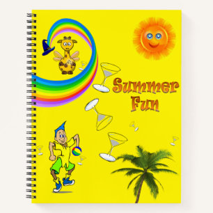 Spiral Notebook Summer Fun Rainbow Palm Trees