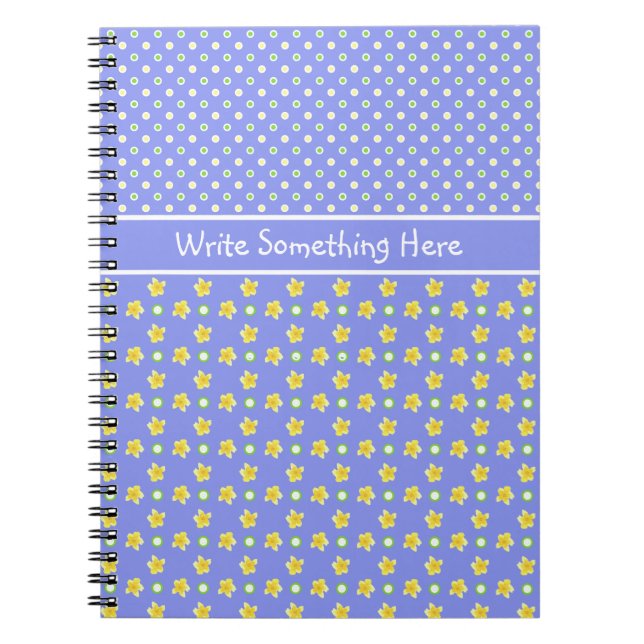 Spiral Notebook to Personalise: Primroses, Polkas (Front)