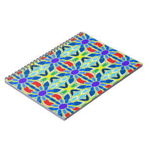 Spiral Notebook, Vibrant colourful seamless patter Notebook