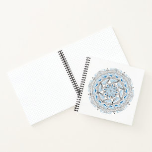 Spiral Notebook w/ Blue Mandala Design