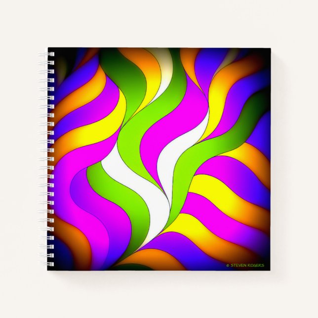 Spiral Notebook.  Waves of colour, pages of ideas. Notebook (Front)
