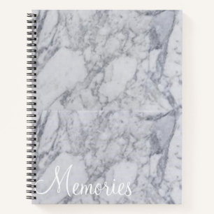 Spiral Notebook White Marble