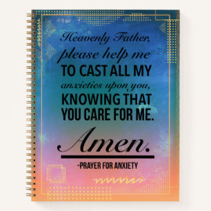 Spiral Notebook with a Prayer for Anxiety