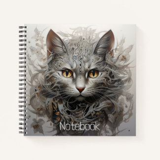 Spiral notebook with a steampunk cat