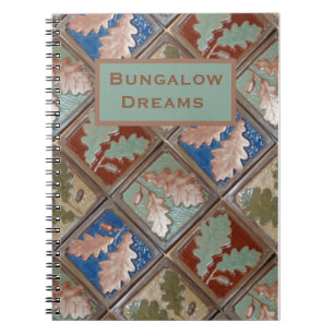 Spiral Notebook with Colourful Oak leaf print