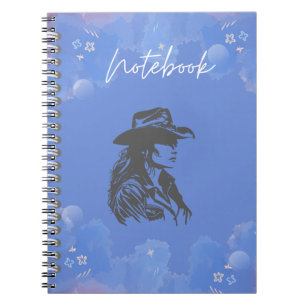 Spiral Notebook with Cowgirl Design
