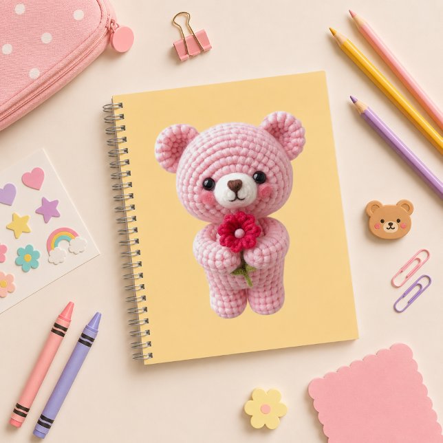 Spiral notebook with cute bear design (Creator Uploaded)