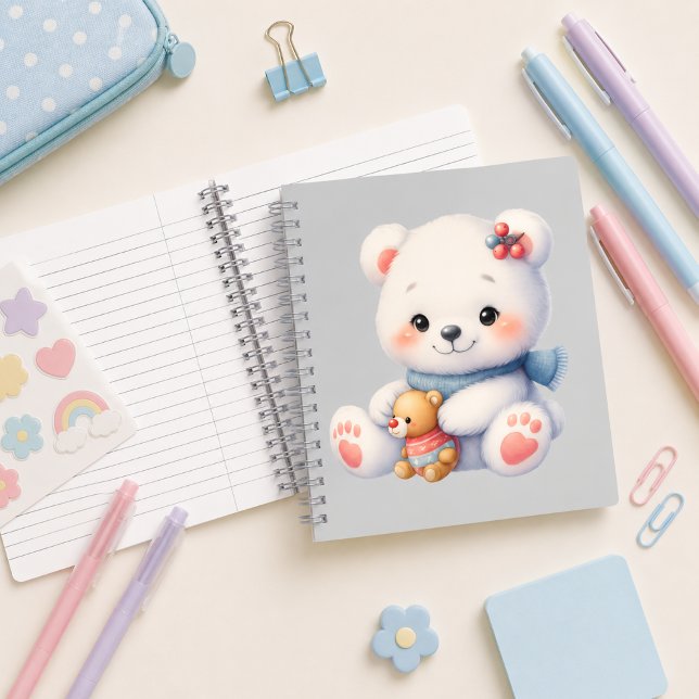 Spiral notebook with cute bear design (Creator Uploaded)