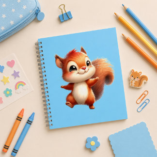 Spiral notebook with cute squirrel design