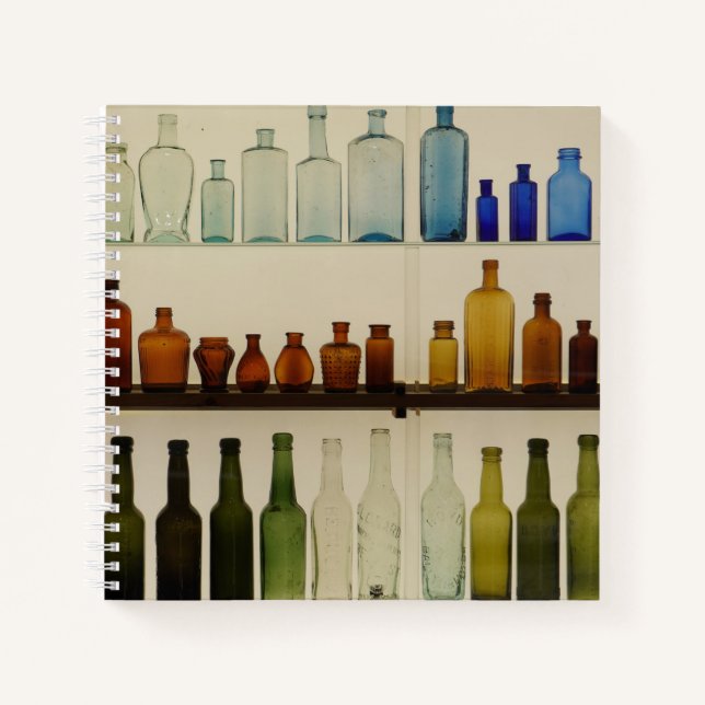 Spiral Notebook with Glass Bottle Design (Front)