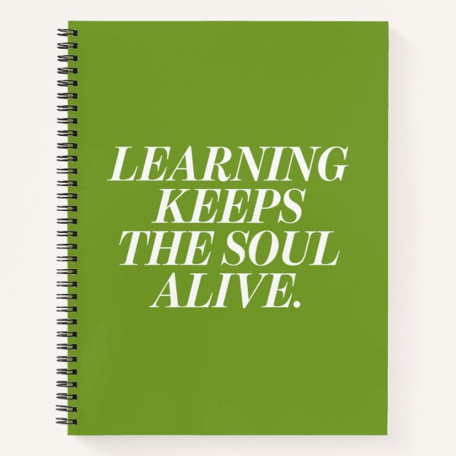 Spiral Notebook with motivational text (Front)