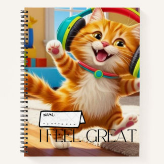 Spiral notebook with nice cat design.