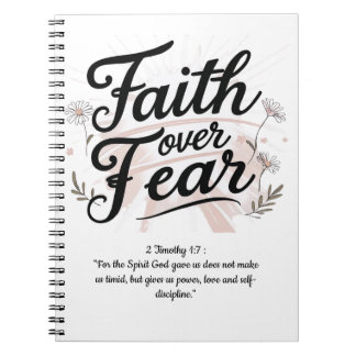 Spiral Notebook with Psalm 56:3-4 Bible Verse