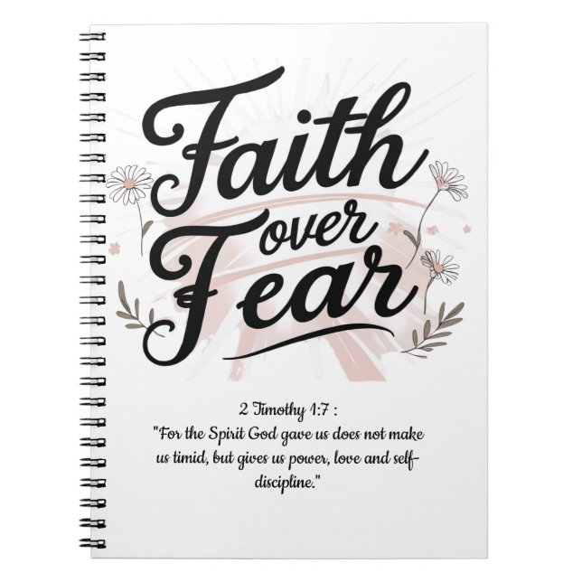 Spiral Notebook with Psalm 56:3-4 Bible Verse (Front)