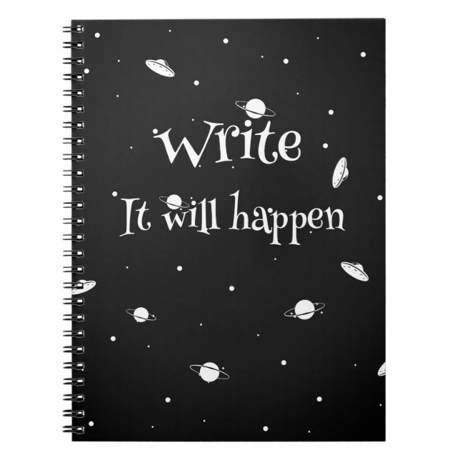 Spiral Notebook With Space Pattern (Front)