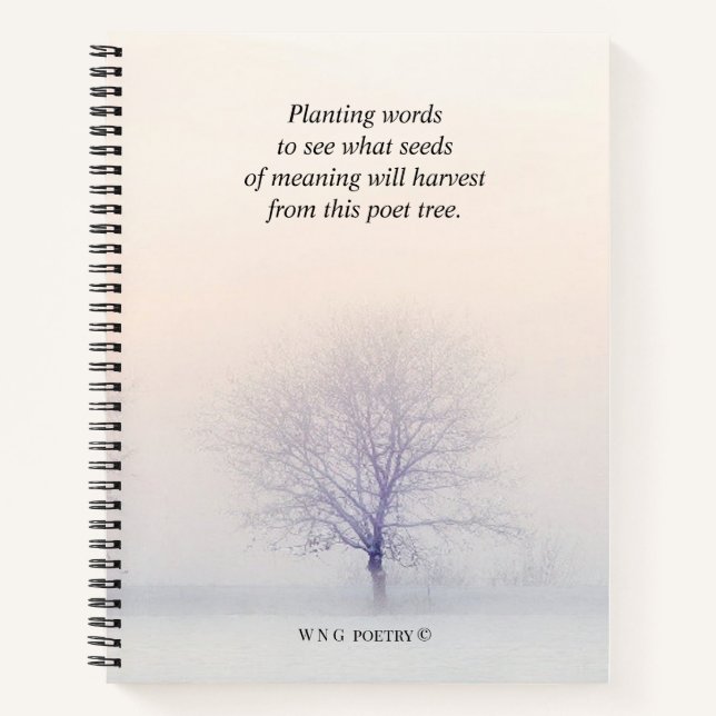 Spiral Notebook with Winter Tree Landscape Design (Front)