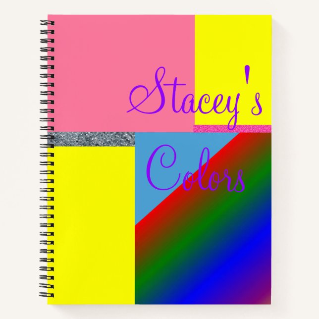 Spiral Notebook Yellow Pink Colourful Abstract (Front)