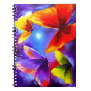 Spiral Notebooks Colourful Butterfly Painting Art