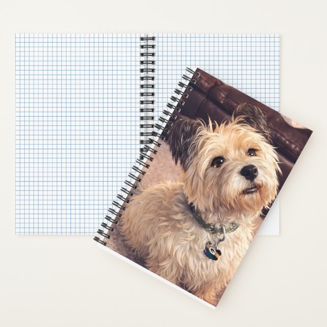 Spiral Notepad Cute Waiting Terrier Dog  Notebook (Inside)