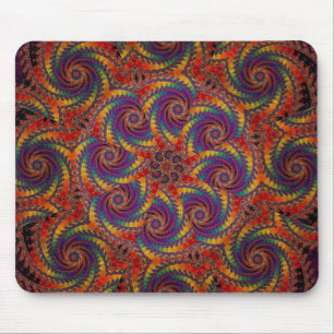 Spiral Octopus Psychedelic Rainbow Fractal Art Mouse Pad