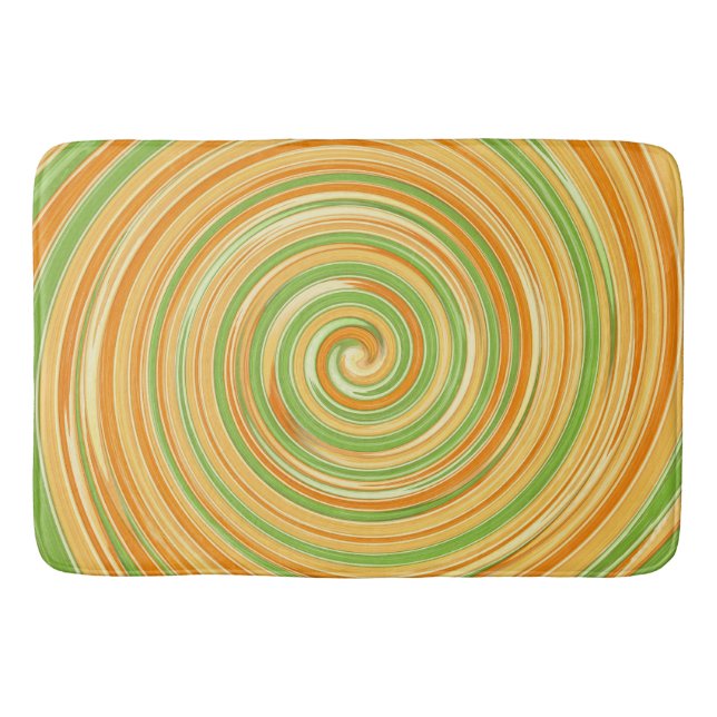 Spiral of Fun Citrus Colours  Bath Mat (Front)