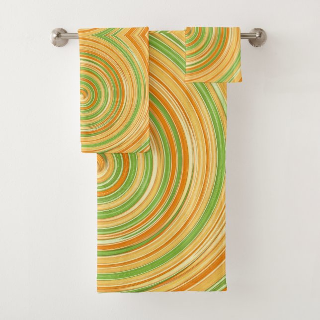 Spiral of Fun Citrus Colours  Bath Towel Set (Insitu)