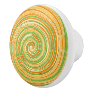 Spiral of Fun Citrus Colours  Ceramic Knob