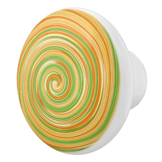 Spiral of Fun Citrus Colours  Ceramic Knob (Right)