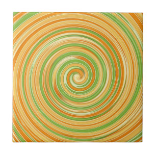 Spiral of Fun Citrus Colours Ceramic Tile