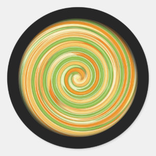 Spiral of Fun Citrus Colours Classic Round Sticker