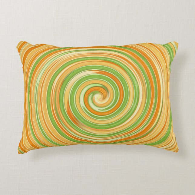 Spiral of Fun Citrus Colours  Decorative Cushion (Front)