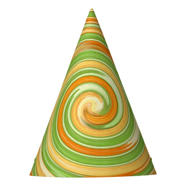Spiral of Fun Citrus Colours Festive Party Hat (Front)