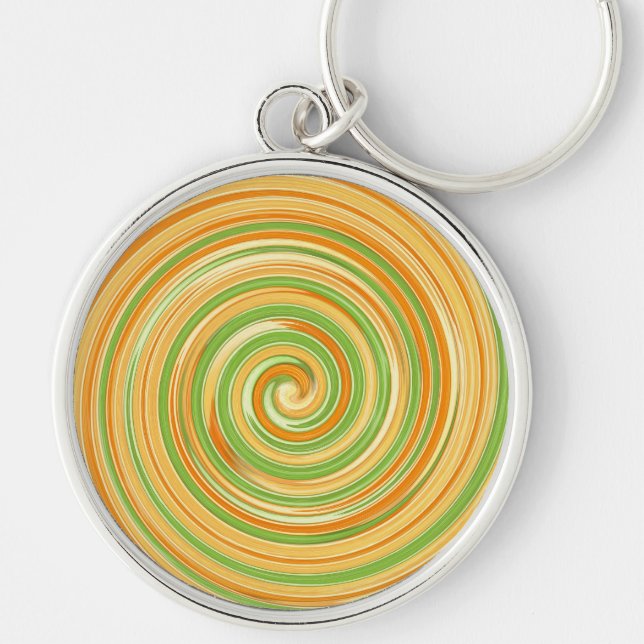 Spiral of Fun Citrus Colours  Key Ring (Front)