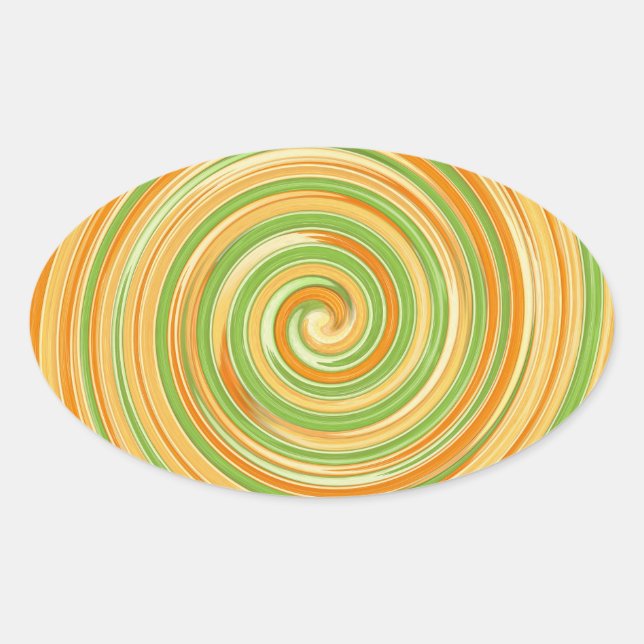 Spiral of Fun Citrus Colours  Oval Sticker (Front)