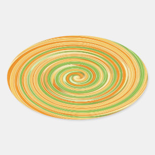 Spiral of Fun Citrus Colours Oval Sticker