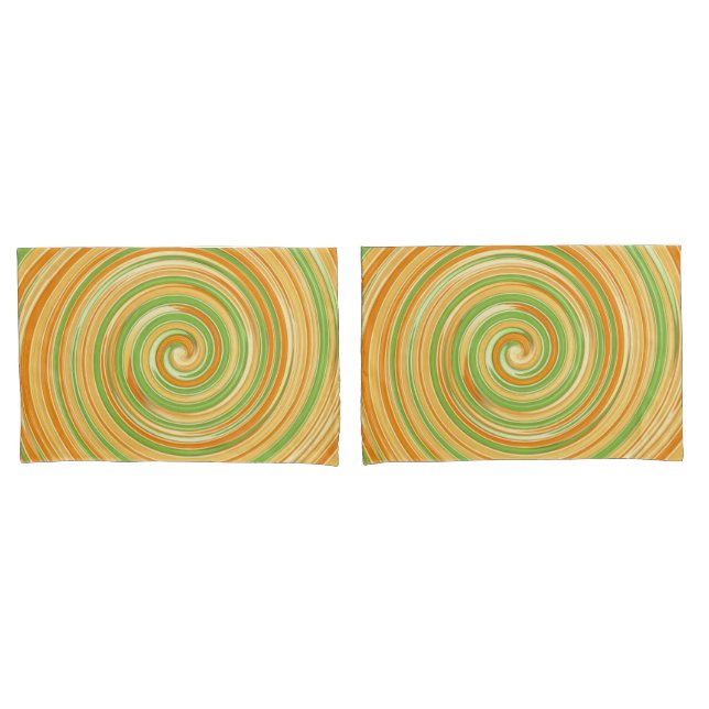 Spiral of Fun Citrus Colours  Pillowcase (Front-Set)