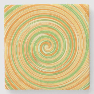 Spiral of Fun Citrus Colours Stone Coaster