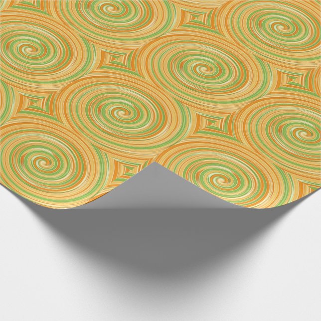 Spiral of Fun Citrus Colours  Wrapping Paper (Corner)