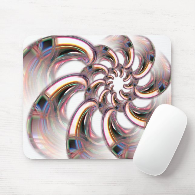 Spiral of golden claws in soft pinkish tones paper mouse pad (With Mouse)