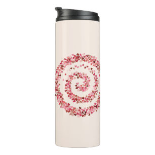 Spiral of Love Hearts Thermal Tumbler