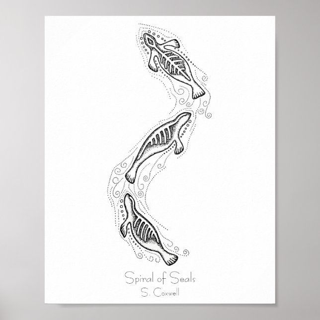 Spiral of Seals art print (Front)