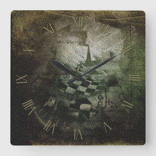 Spiral of time square wall clock