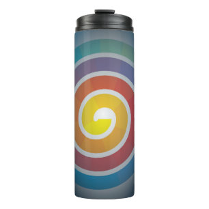 SPIRAL ON BLUE BACKGROUND THERMAL TUMBLER