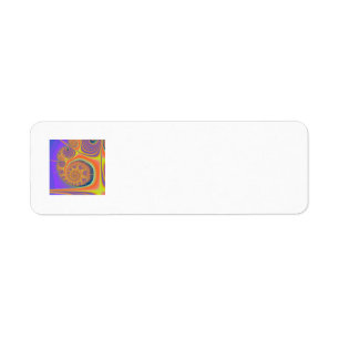Spiral Orange Purple Fractal Return Address Label