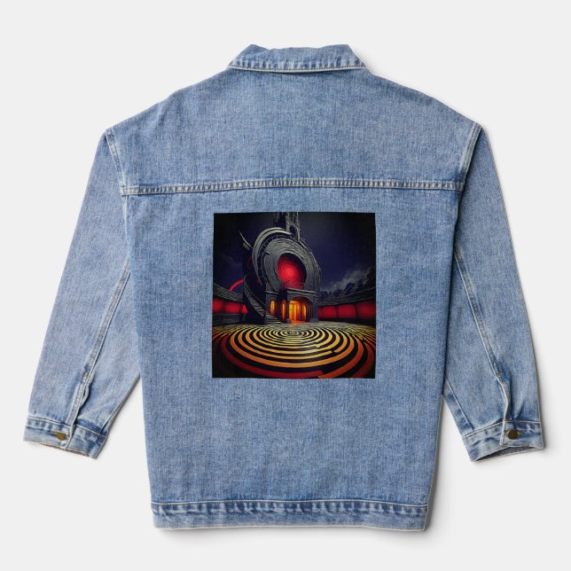 Spiral Out Keep Going - Artistic Mystic Tee Denim Jacket (Back)