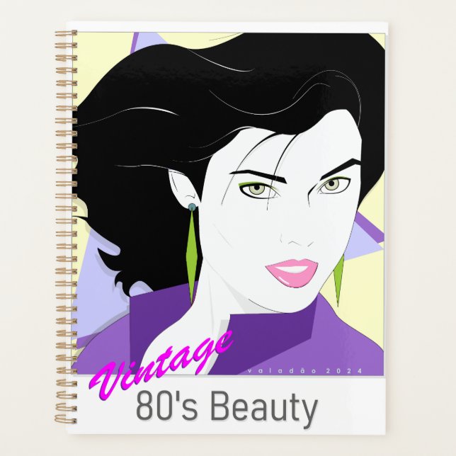 Spiral Panner - with Woman's Face 80s Style Planner (Front)
