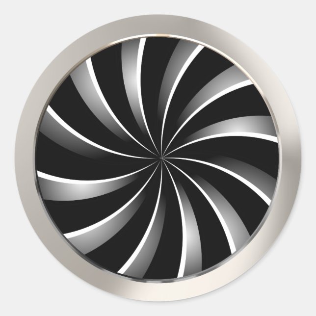 Spiral pattern classic round sticker (Front)