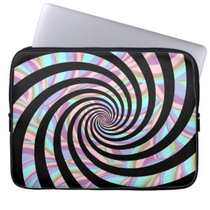 Spiral pattern with pastel colours laptop sleeve